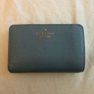kate spade pebble leather zip wallet - slate blue